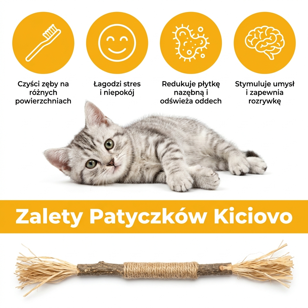 Kiciovo Naturalne Patyczki Dentystyczne z Aktinidii